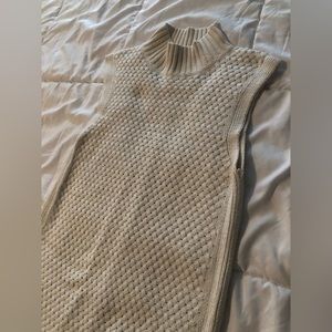 Long tall sally size xs cotton sweater tunic cable knit cream sleeveless